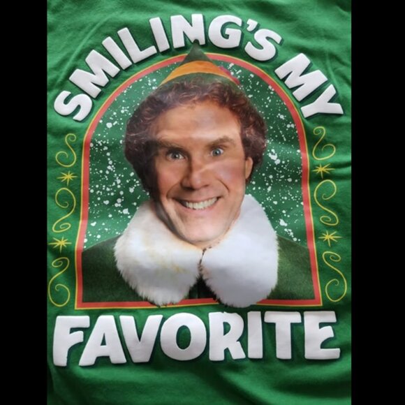 Smiling Is My Favorite Buddy the Elf Adult Unisex Extra Large - Picture 5 of 6